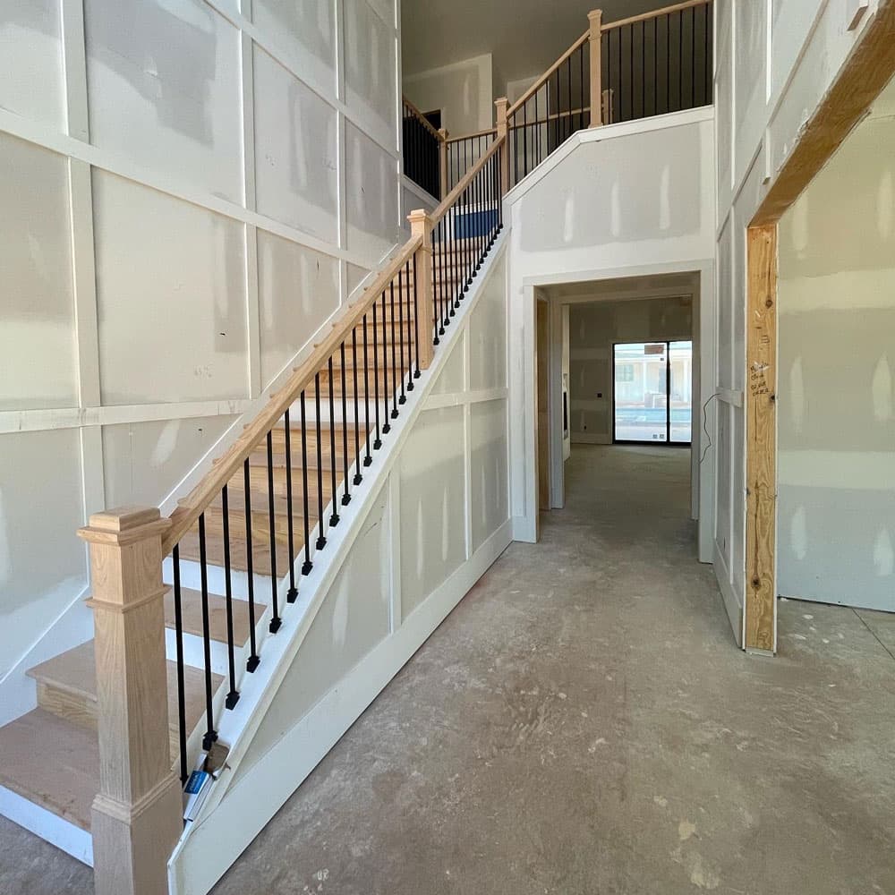 Custom staircase detail showing ICG craftsmanship